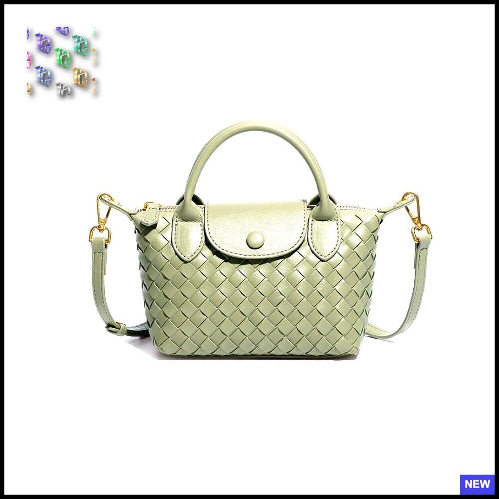 Braided Faux Leather Satchel Handbag Adjustable Strap Hobo Style Daily Use